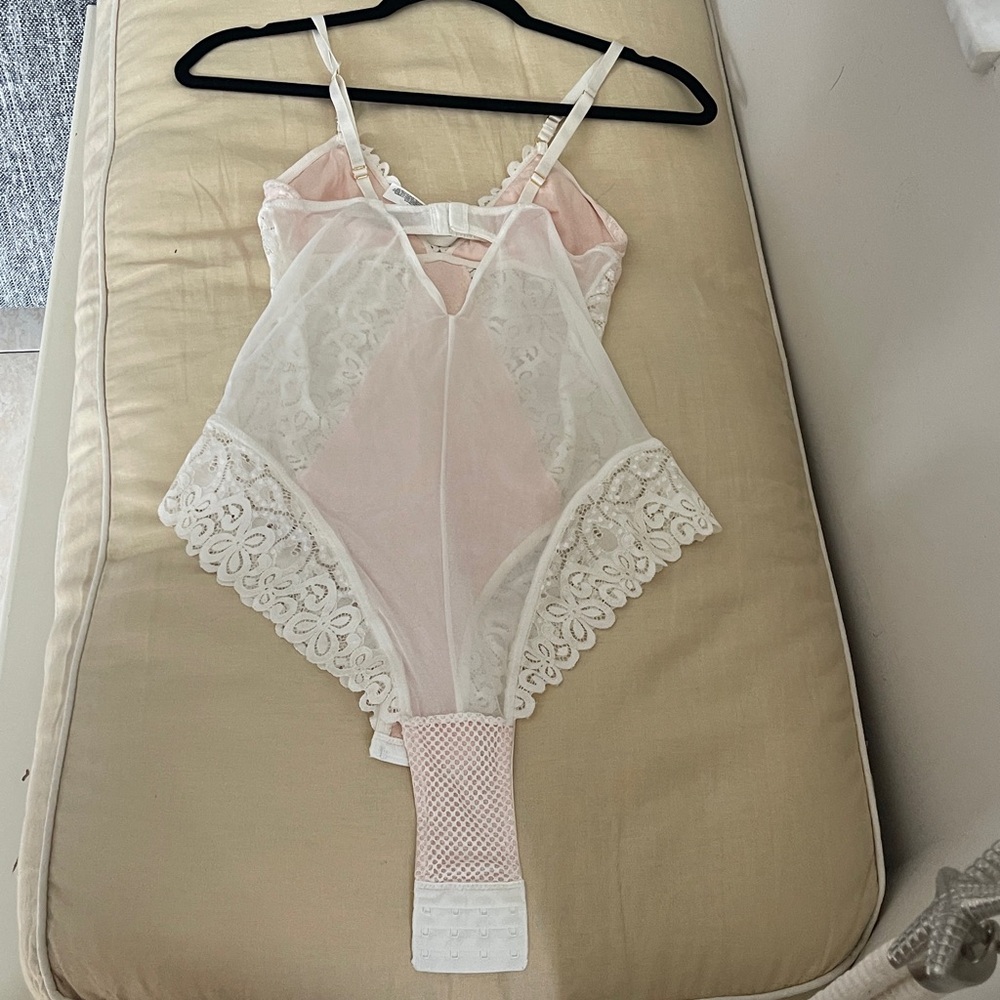 Secret Possessions cream Lace pink lined teddy M - Picture 6 of 6